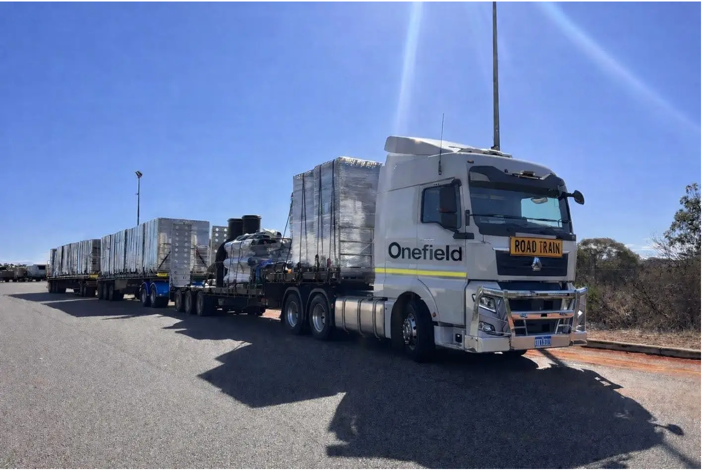 Trident road train on a Western Australia corridor